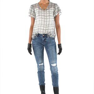 Cabi Agenda Top (#4344) Moody Plaid Women's Top (size M)